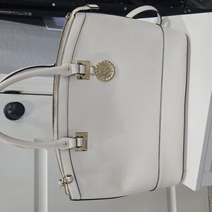 Anne Klein Large Size Cream Leather Satchel